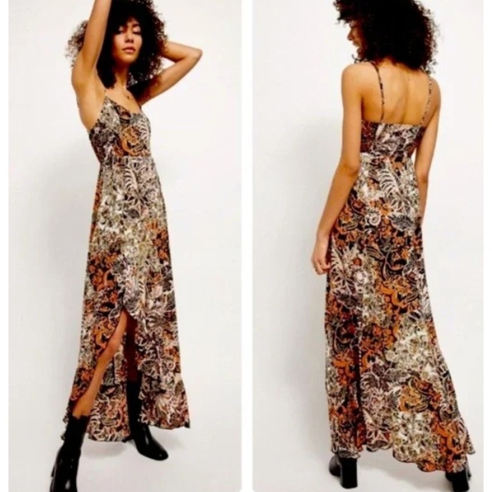 Free People Intimately Forever Yours Dress Floral Paisley Smocked Maxi Dress XS